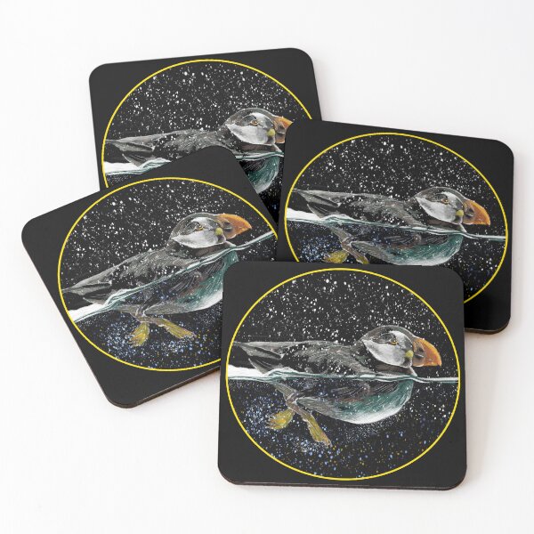 Item preview, Swimming Puffin in the Snow | Gift for Puffin Lover designed and sold by Marian Murdoch.