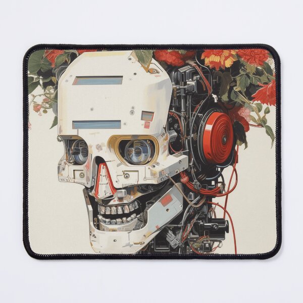 Item preview, Abstract Vintage Illustration of Robot with Microchips and Flowers designed and sold by Je-we.