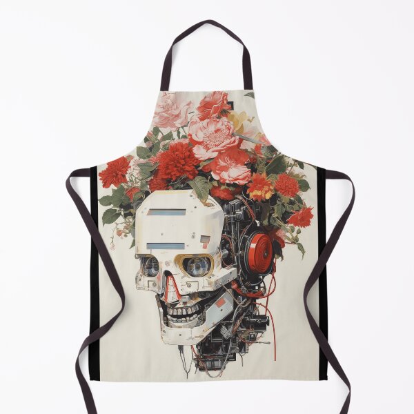 Item preview, Abstract Vintage Illustration of Robot with Microchips and Flowers designed and sold by Je-we.