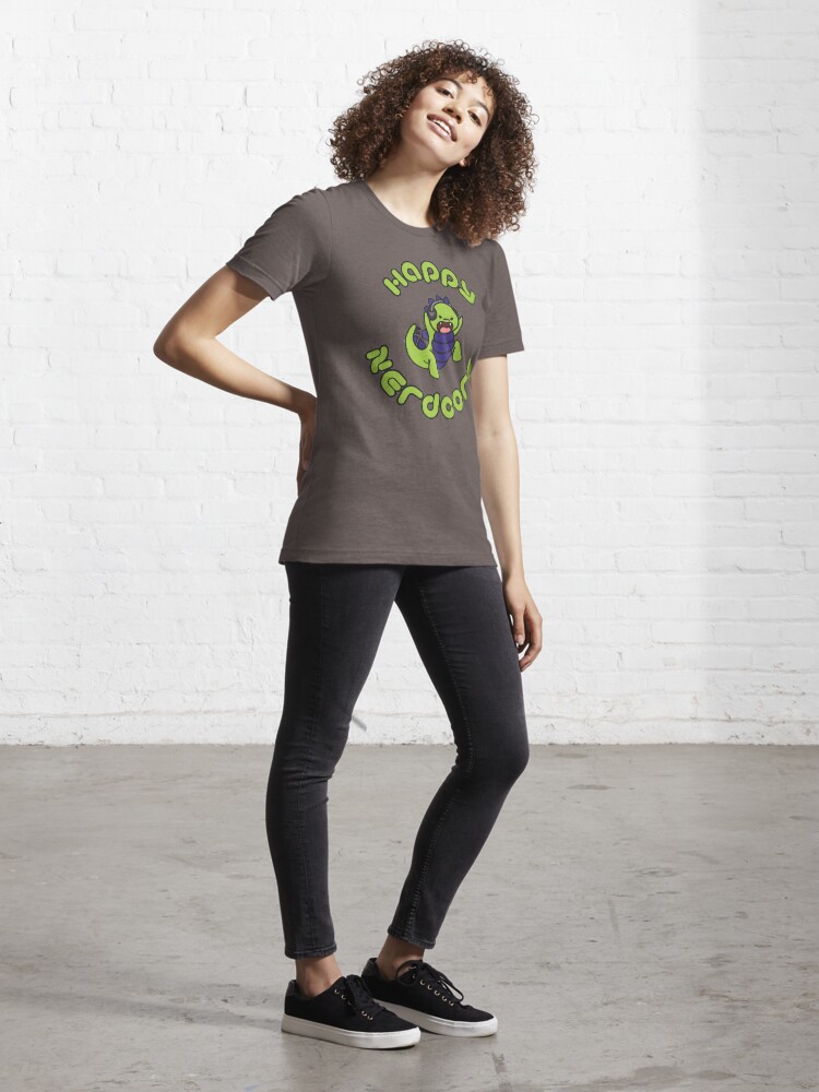 Alternate view of Happy Nerdcore Logo Essential T-Shirt