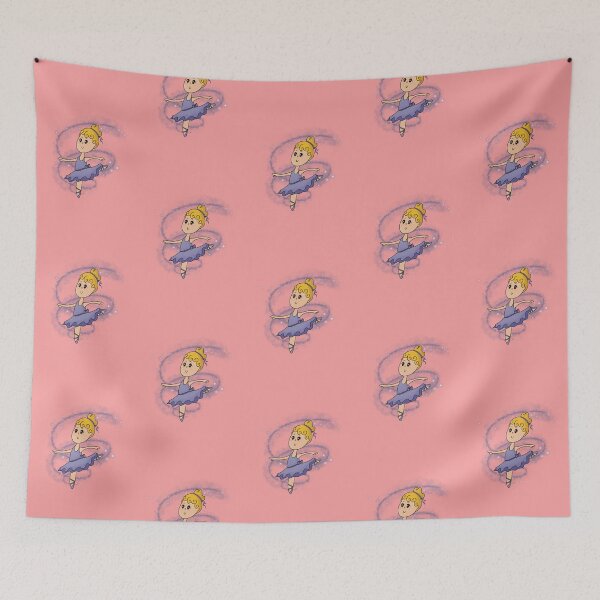 Item preview, Little girl in lilac tutu dancing ballet with a background of glittering stars designed and sold by Martapp.