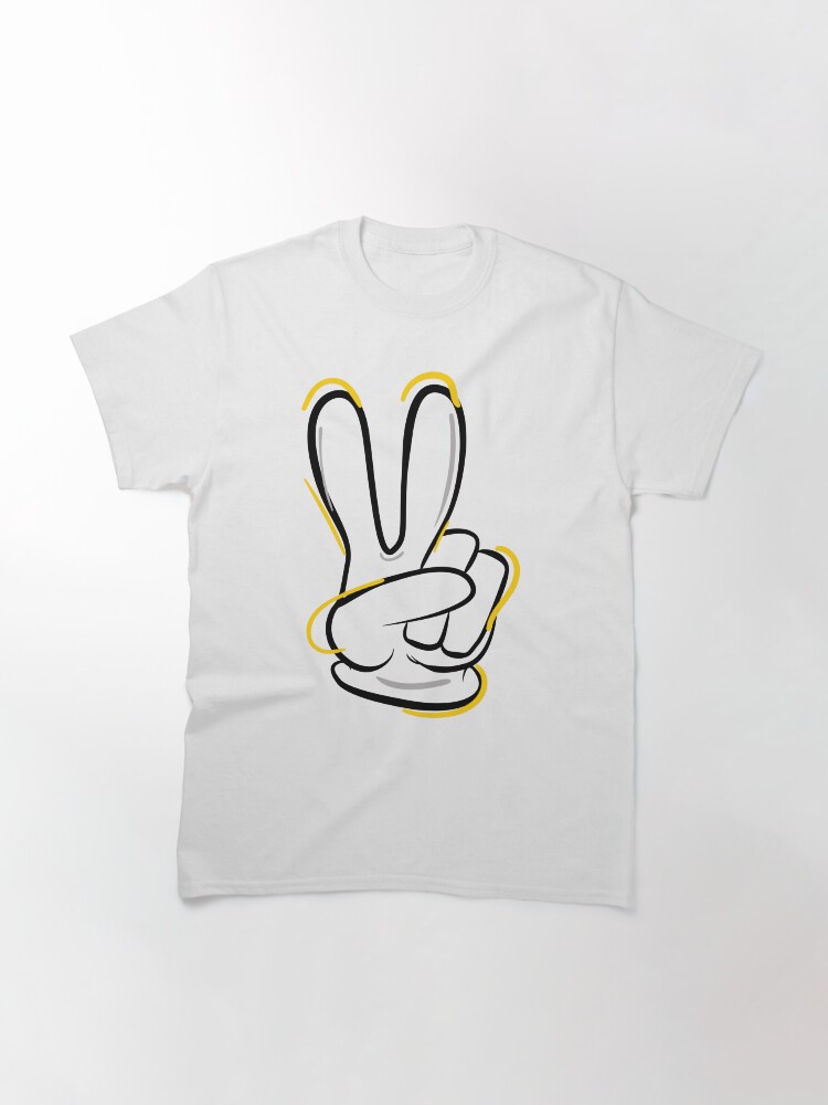 Thumbnail 3 of 7, Classic T-Shirt, Victorious Peace Hand - Peace & Love Fuzz Rocker designed and sold by taste-with-it.
