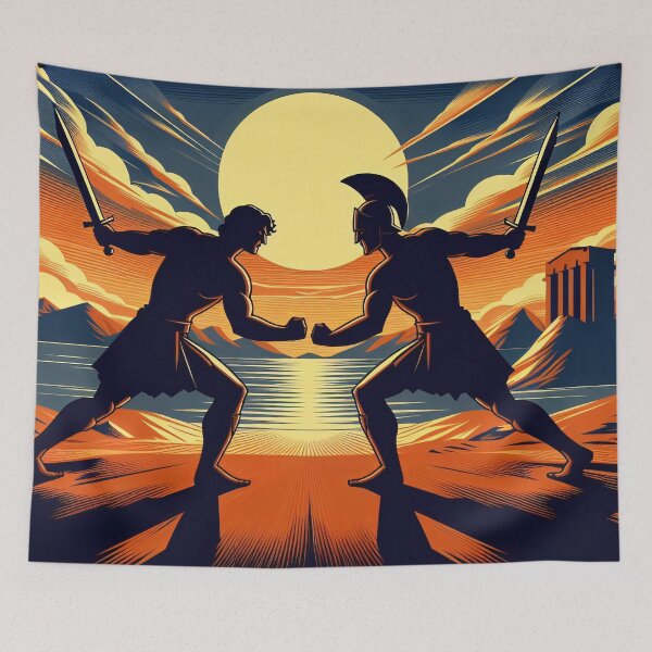 Item preview, Hector versus Achilles - The Eternal Duel designed and sold by ClassicRetroism.