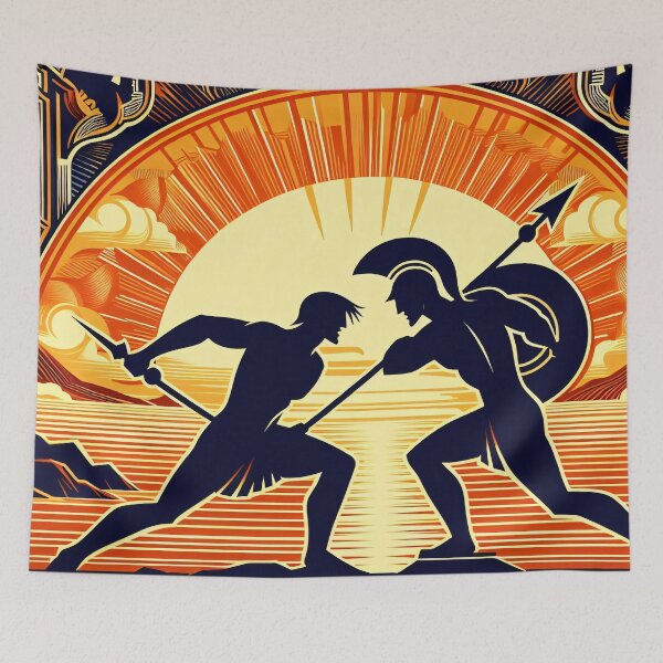 Item preview, Hector versus Achilles - The Eternal Duel designed and sold by ClassicRetroism.