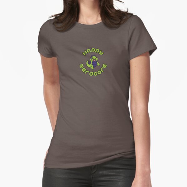 Small Happy Nerdcore logo Fitted T-Shirt