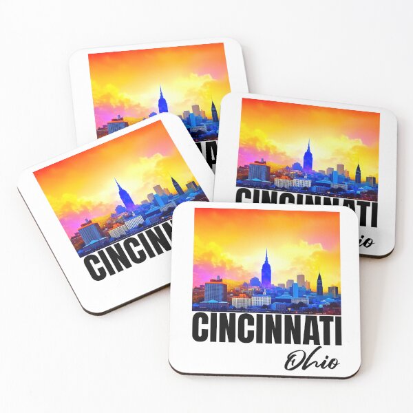Item preview, Cincinatti Watercolor Skyline - Cincinatti Travel designed and sold by BlueCoastPOD.