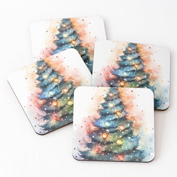 Item preview, Watercolour Xmas tree designed and sold by sixblackroses.