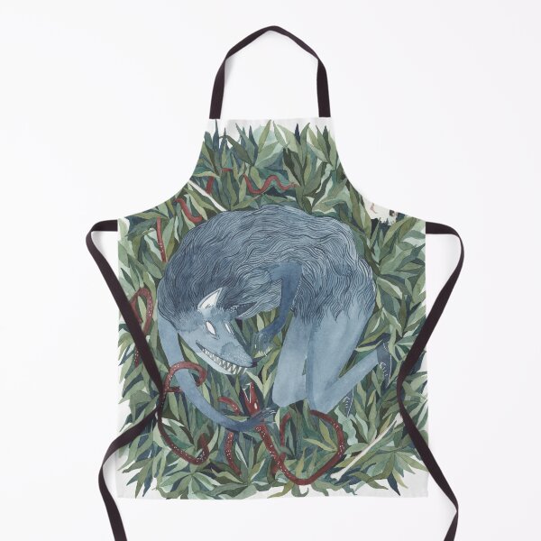 Item preview, Watercolor Wolf Snake Leaves Painting designed and sold by permare.