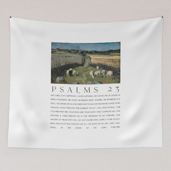 Item preview, Psalms 23 Bible Verse With Oil Painting designed and sold by SavedThruFaith.