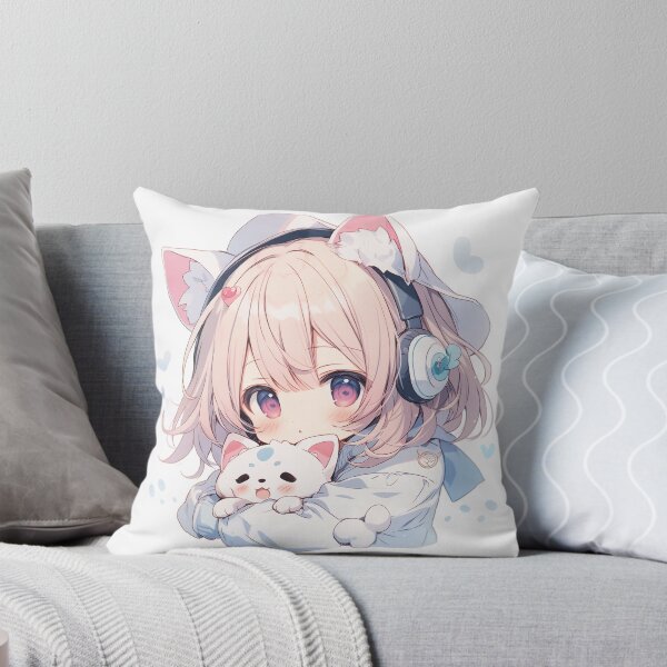Item preview, Original Cute Girl With Cat Cartoon No.011 designed and sold by ShioriArt Design.