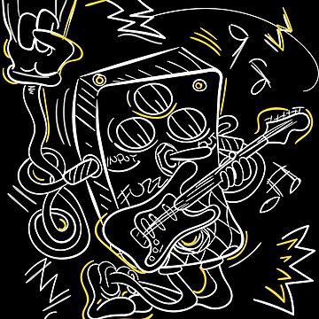Artwork thumbnail, FUZZ Rocker - Guitar Effect Pedal Character white by taste-with-it