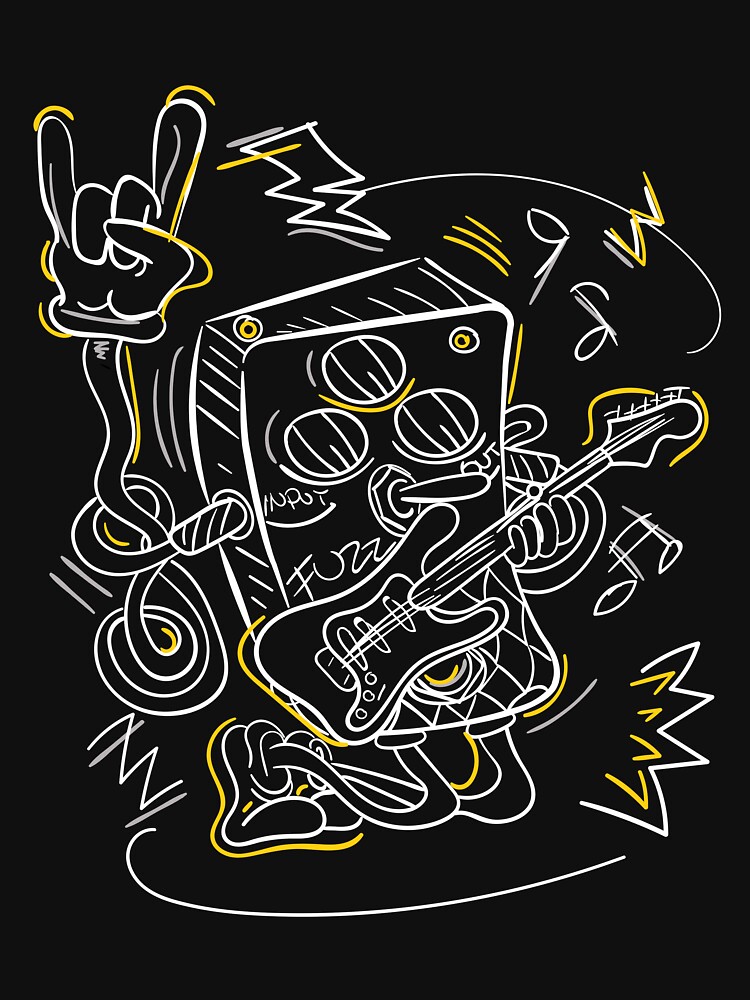 Thumbnail 7 of 7, Classic T-Shirt, FUZZ Rocker - Guitar Effect Pedal Character white designed and sold by taste-with-it.