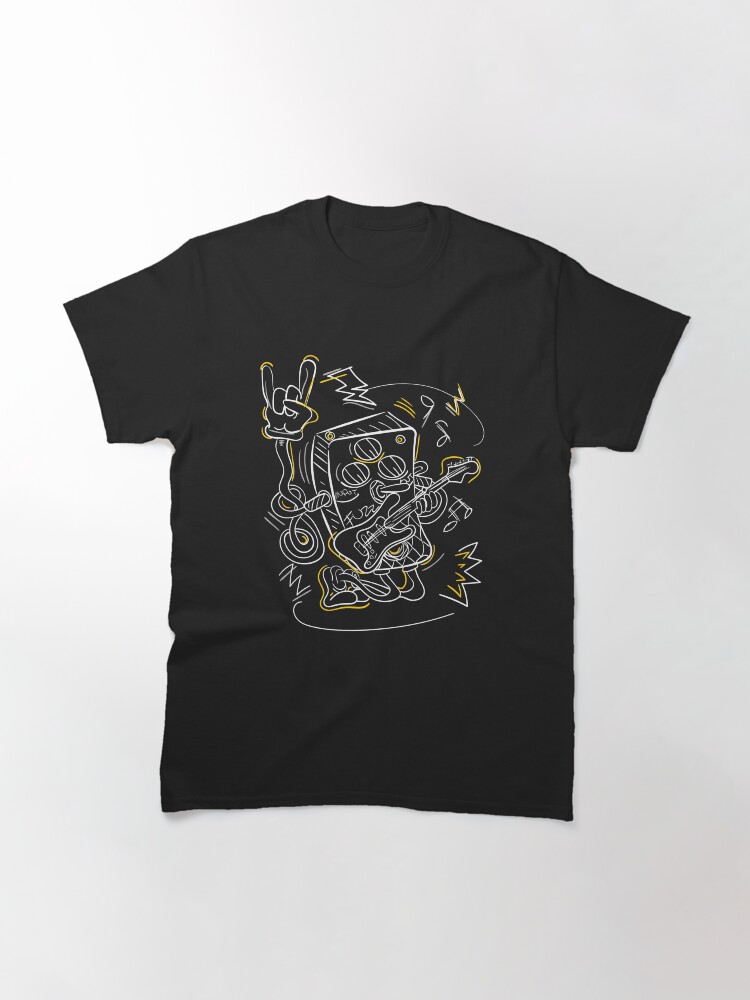 Thumbnail 3 of 7, Classic T-Shirt, FUZZ Rocker - Guitar Effect Pedal Character white designed and sold by taste-with-it.