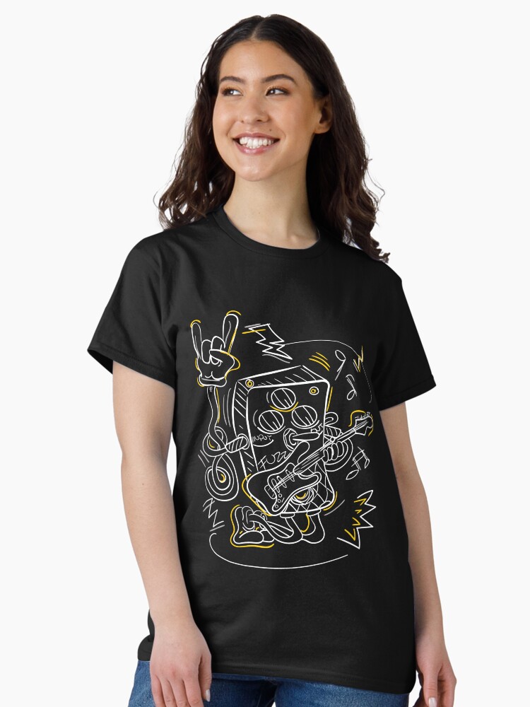 Thumbnail 1 of 7, Classic T-Shirt, FUZZ Rocker - Guitar Effect Pedal Character white designed and sold by taste-with-it.