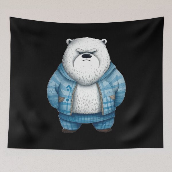 Item preview, Humorous Wilderness: Grumpy Papa Bear in the Spotlight designed and sold by WallGemsArt.