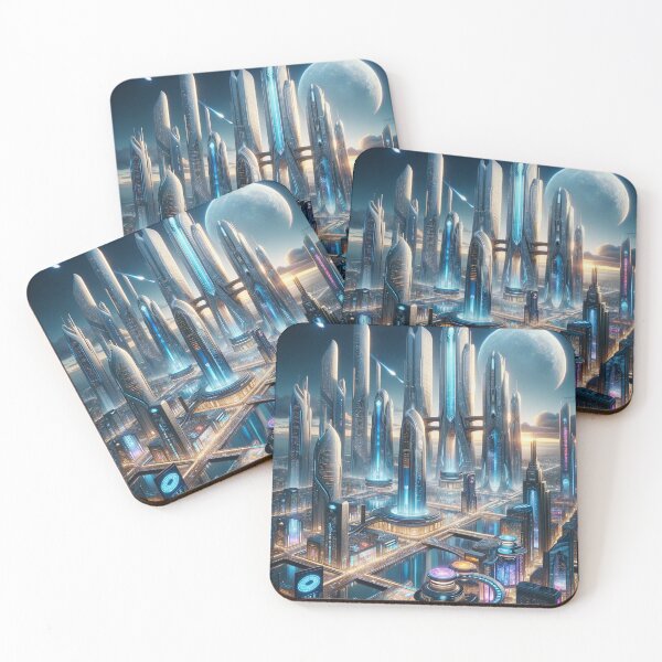 Item preview, Future City Landscape - Urban Dreamscape Art designed and sold by The-Library.