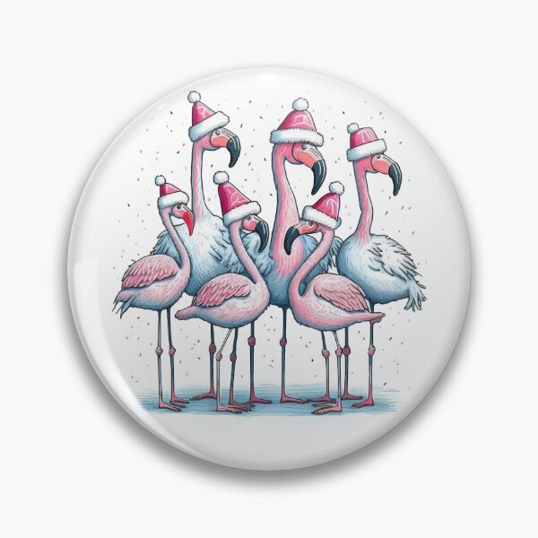 Item preview, Cute Christmas Flamingos designed and sold by Yarnith.