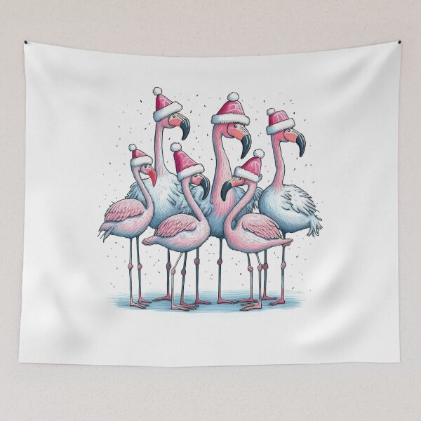 Item preview, Cute Christmas Flamingos designed and sold by Yarnith.