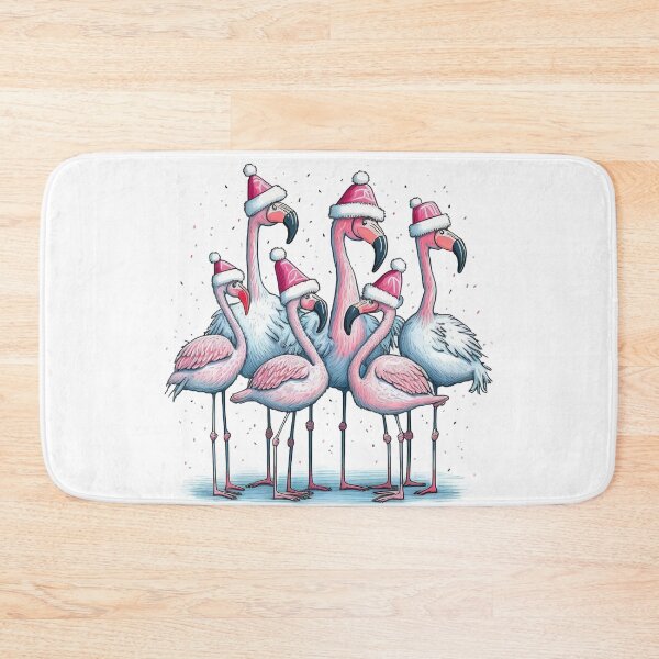 Item preview, Cute Christmas Flamingos designed and sold by Yarnith.
