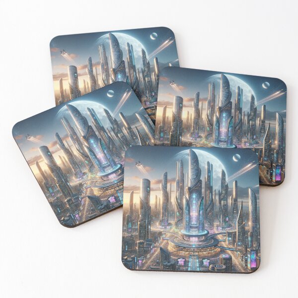 Item preview, Future City Landscape - Urban Dreamscape Art designed and sold by The-Library.