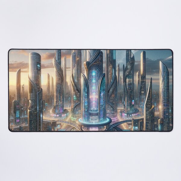 Item preview, Future City Landscape - Urban Dreamscape Art designed and sold by The-Library.