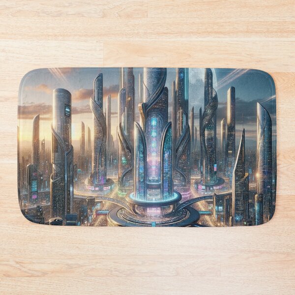 Item preview, Future City Landscape - Urban Dreamscape Art designed and sold by The-Library.