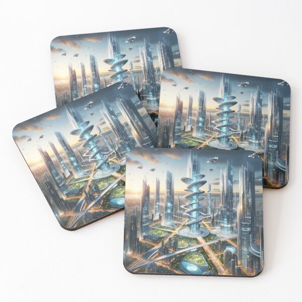 Item preview, Future City Landscape - Urban Dreamscape Art designed and sold by The-Library.