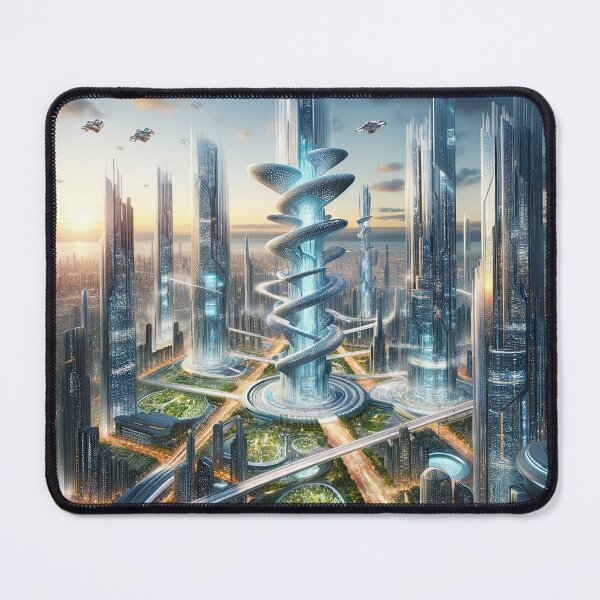 Item preview, Future City Landscape - Urban Dreamscape Art designed and sold by The-Library.