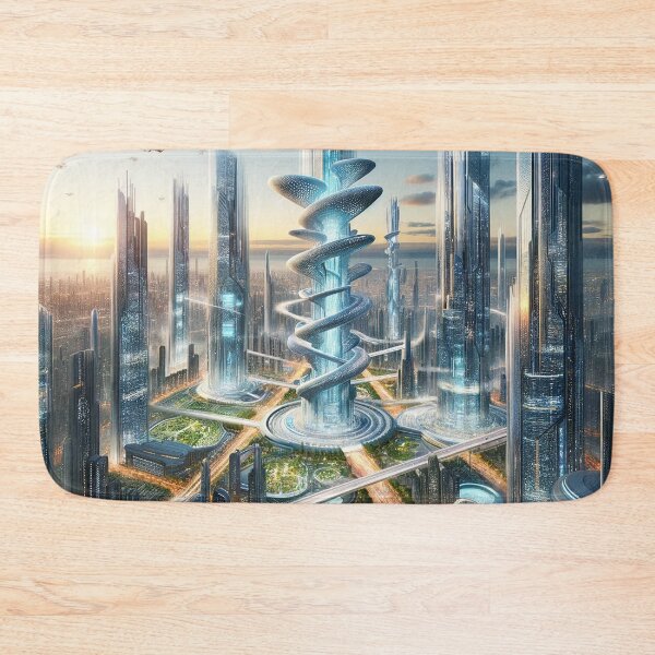 Item preview, Future City Landscape - Urban Dreamscape Art designed and sold by The-Library.