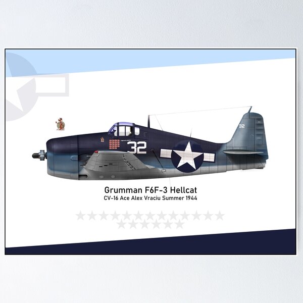 Grumman F6F-3 Hellcat Alex Vraciu Poster