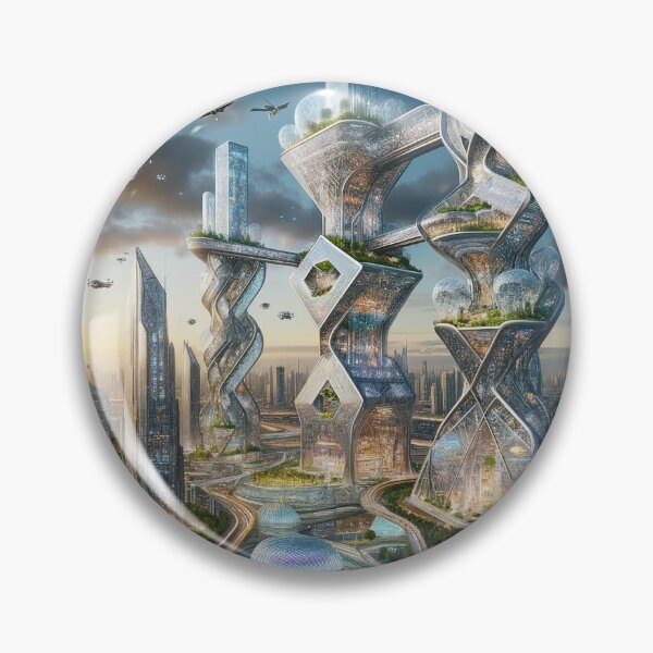 Item preview, Future City Landscape - Urban Dreamscape Art designed and sold by The-Library.