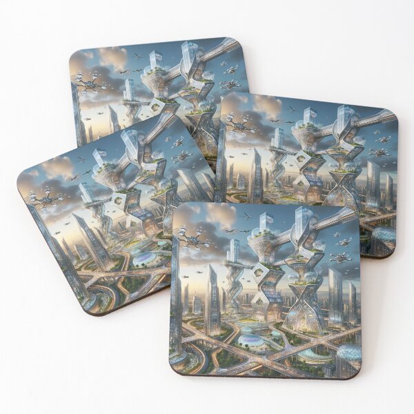 Item preview, Future City Landscape - Urban Dreamscape Art designed and sold by The-Library.