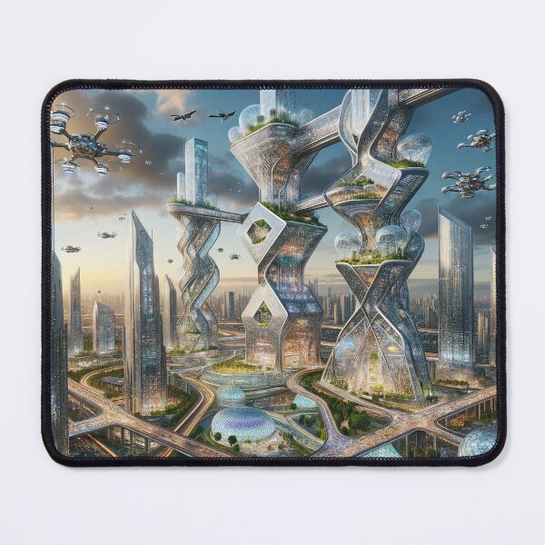 Item preview, Future City Landscape - Urban Dreamscape Art designed and sold by The-Library.