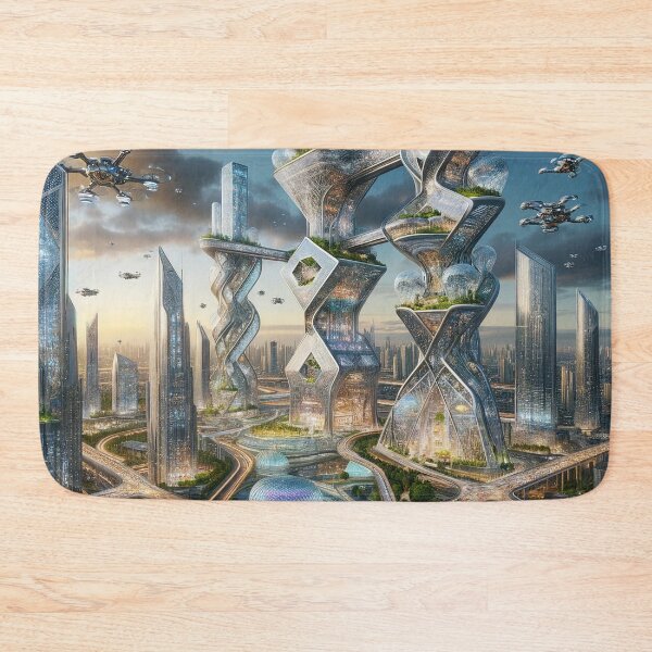 Item preview, Future City Landscape - Urban Dreamscape Art designed and sold by The-Library.
