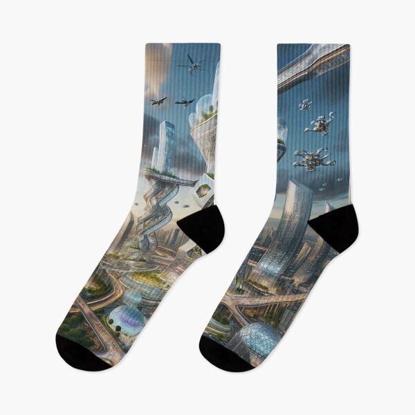 Item preview, Future City Landscape - Urban Dreamscape Art designed and sold by The-Library.