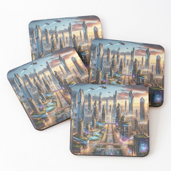 Item preview, Future City Landscape - Urban Dreamscape Art designed and sold by The-Library.