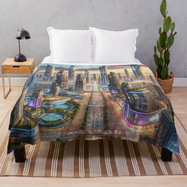 Item preview, Future City Landscape - Urban Dreamscape Art designed and sold by The-Library.