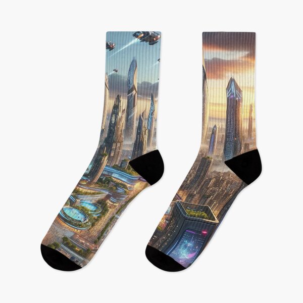 Item preview, Future City Landscape - Urban Dreamscape Art designed and sold by The-Library.