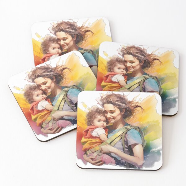 Item preview, Babywearing in sling in watercolor style designed and sold by Sp3ctrumOfColor.