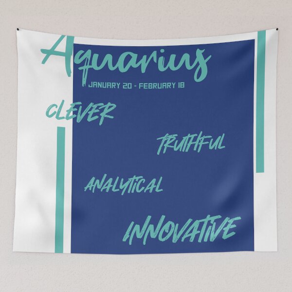 Item preview, Aquarius zodiac sign clever, truthful, analytical and innovative design designed and sold by Mario Cabrera.