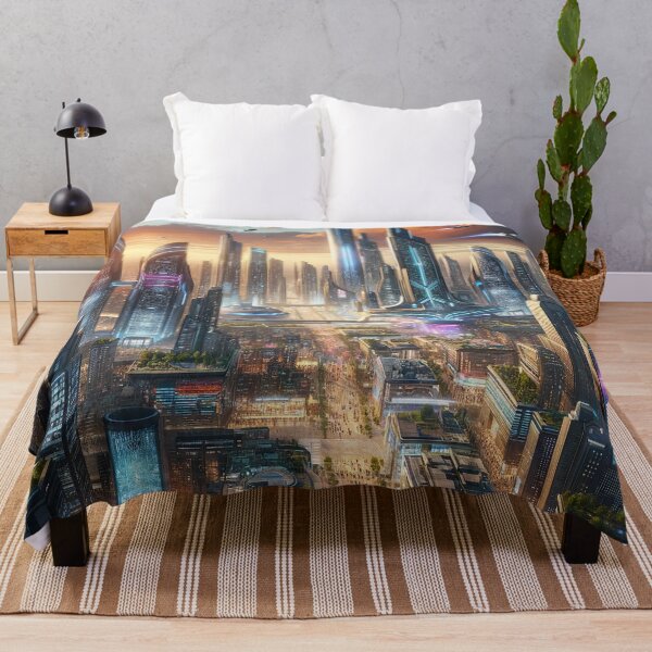 Item preview, Future City Landscape - Urban Dreamscape Art designed and sold by The-Library.