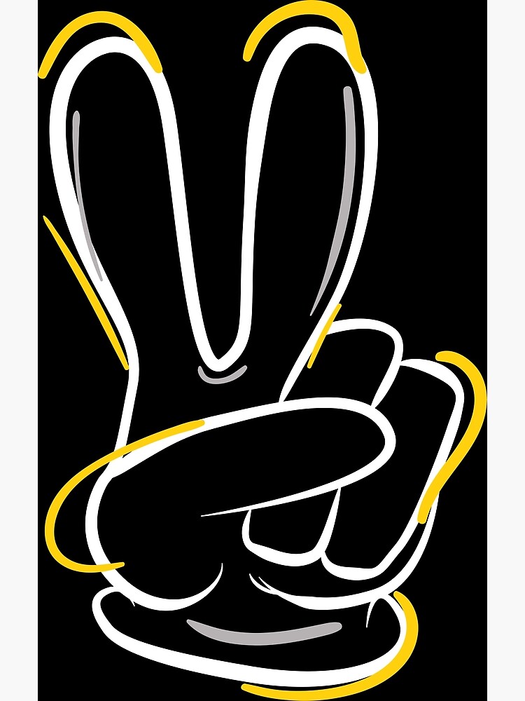 Thumbnail 2 of 2, Greeting Card, Victorious Peace Hand - Peace & Love Fuzz Rocker white designed and sold by taste-with-it.