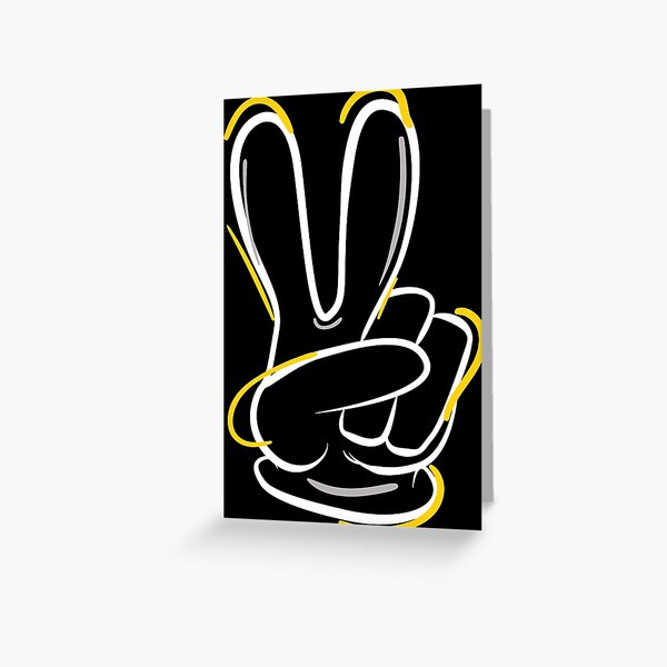 Victorious Peace Hand - Peace & Love Fuzz Rocker white Greeting Card