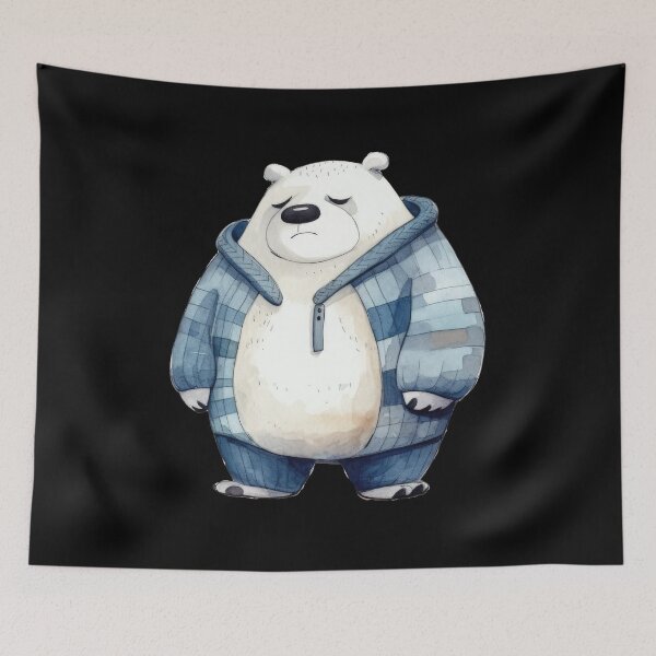 Item preview, Charming and grumpy: Papa Bear as a unique animal portrait designed and sold by WallGemsArt.