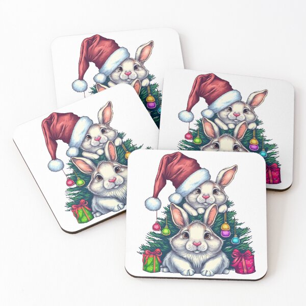 Aperçu de l'œuvre Lapins de Noël mignons créée et vendue par Yarnith.
