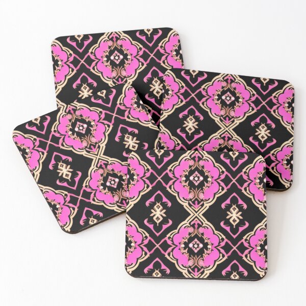 Item preview, Black and hot pink antique tapestry  designed and sold by Roxburylane.