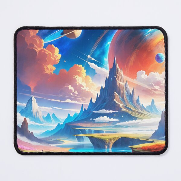 Item preview, Celestial Ascent: Majestic Mountain Peaks in the Cosmos, Cloaked in Cosmic Colors and Ethereal Snow designed and sold by nikoskous.