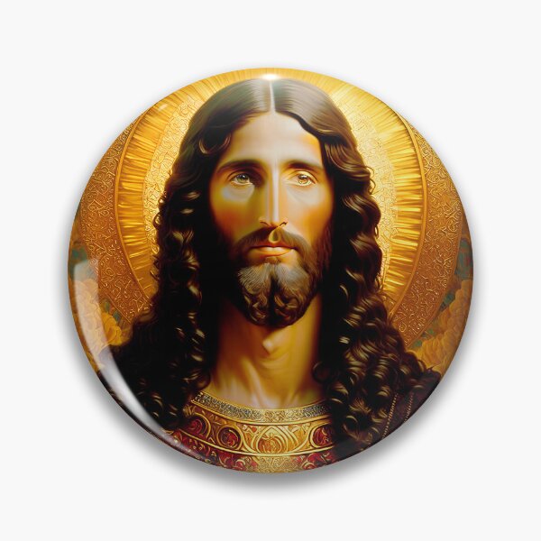 Item preview, Golden Jesus portrait - classic iconic depiction designed and sold by BubblyDelight.