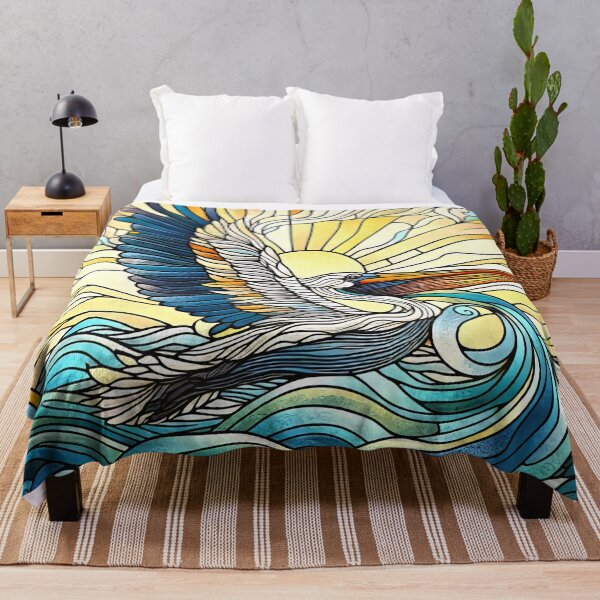 Item preview, Pelican over the Ocean Stained Glass design designed and sold by CattyCornerPOD.