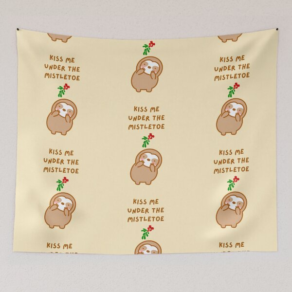 Item preview, Kiss Me Under the Mistletoe Sloth designed and sold by theslothinme.
